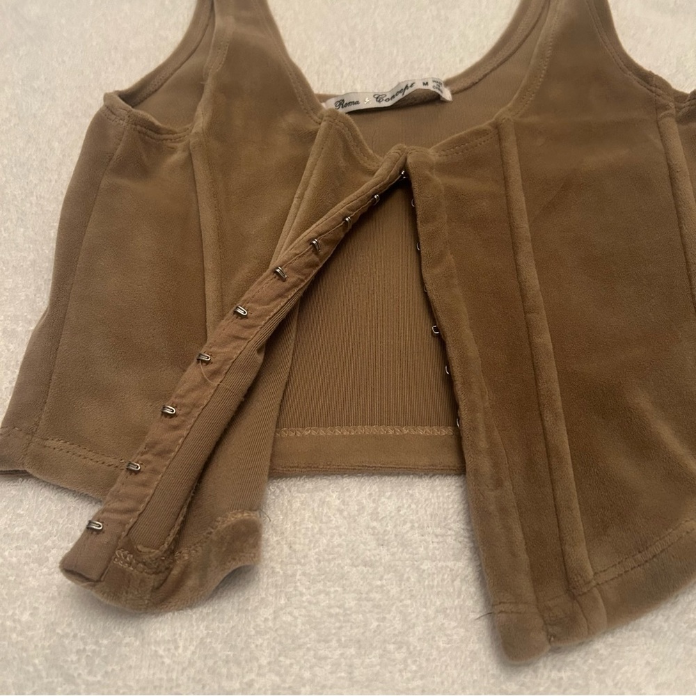 Crop Top Hook-Front Corset Shaped Crop Top